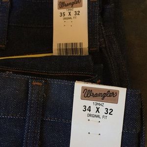 Two new pairs of jeans size as shown
